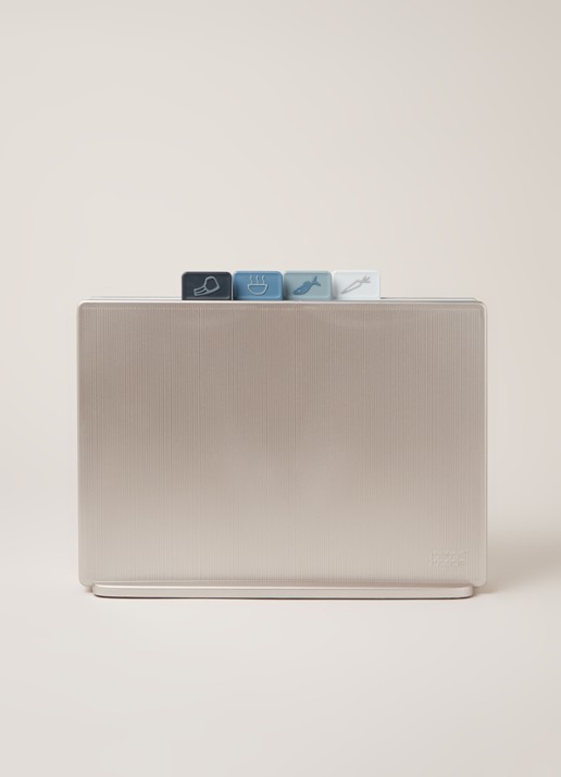 Joseph Joseph Index snijplank 34 x 24 cm set van 4 - voorkant 2 zilver