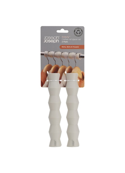 Joseph Joseph Orderly kledingstang afstandhouder set van 2 - voorkant 2 beige