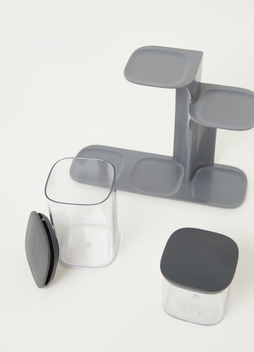 Joseph Joseph Podium Carrousel voorraaddoos met houder set van 5 - detail 3 transparant