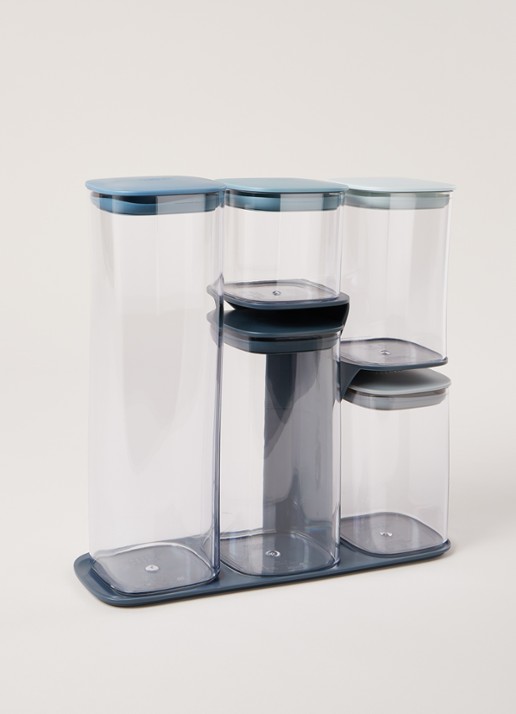 Joseph Joseph Podium voorraadpot met rek 5-delig - voorkant 3 blauw