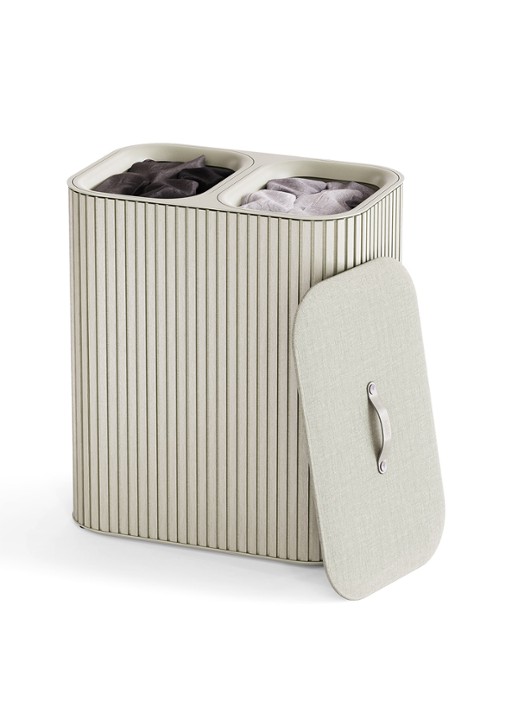 Joseph Joseph Tota Twin Luxe wasmand 73,5 cm - voorkant 2 beige