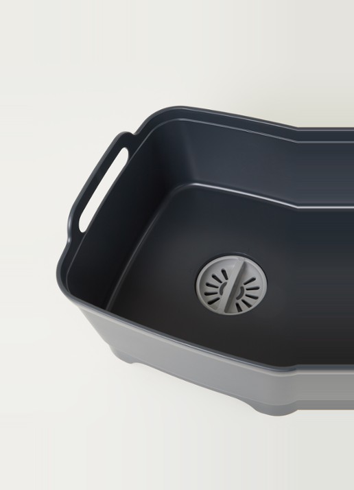 Joseph Joseph Wash & Drain afwasteil met stop - detail 3 donkergrijs