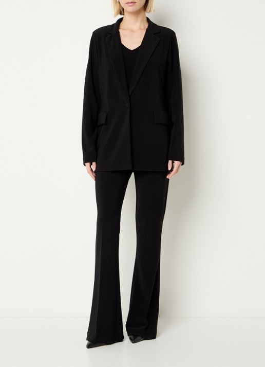 Joseph Ribkoff Blazer met klepzakken en schoudervulling - voorkant 3 zwart