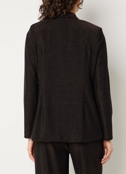 Joseph Ribkoff Blazer met lurex en schoudervulling - achterkant 3 donkerbruin