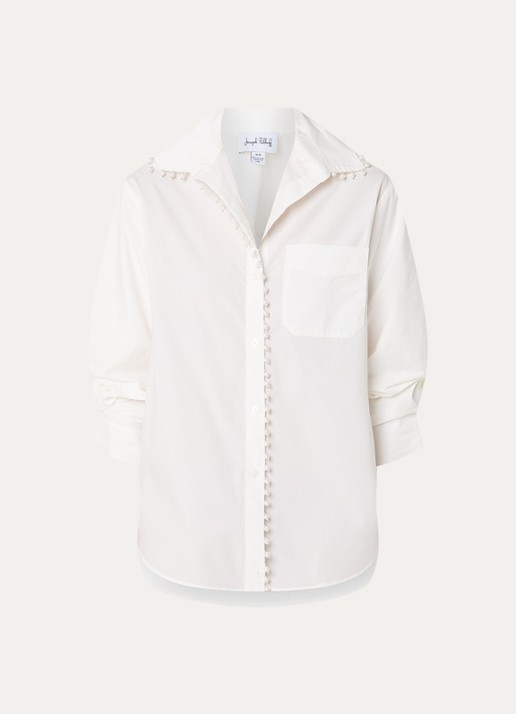 Joseph Ribkoff Blouse met borstzak - voorkant 2 gebroken wit