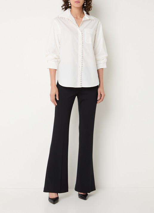 Joseph Ribkoff Blouse met borstzak - voorkant 3 gebroken wit