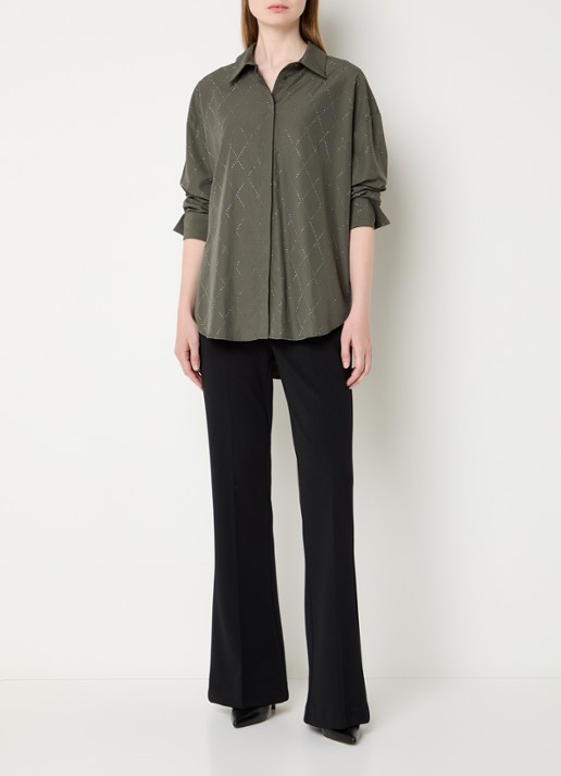 Joseph Ribkoff Blouse met strass - voorkant 4 bronsgroen