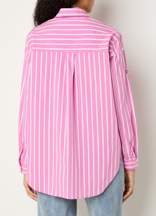 Joseph Ribkoff Blouse met streepprint en strass - achterkant roze