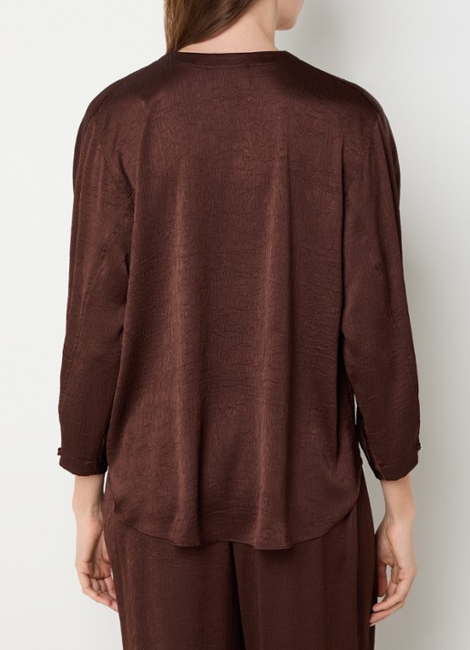 Joseph Ribkoff Blouse met structuur - achterkant 3 kastanjebruin