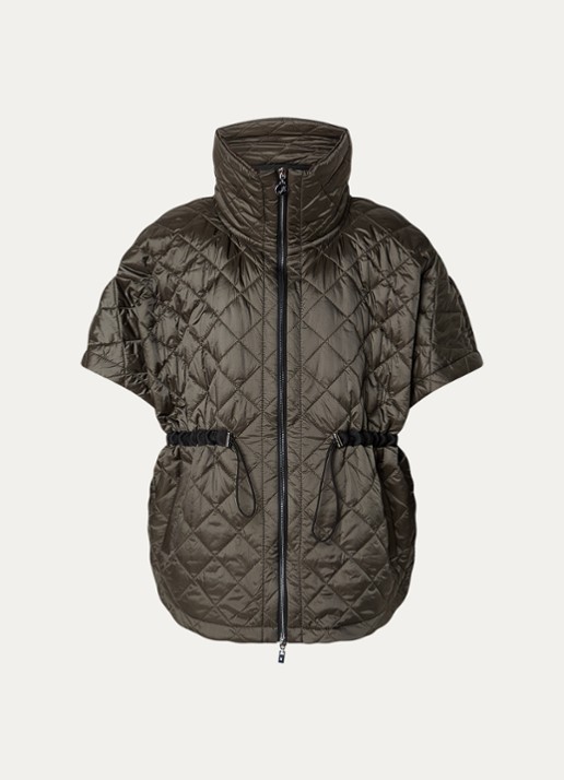 Joseph Ribkoff Bodywarmer met trekkoord en steekzakken - voorkant 3 beige
