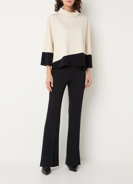 Joseph Ribkoff Coltrui met colour blocking - voorkant 4 ivoor