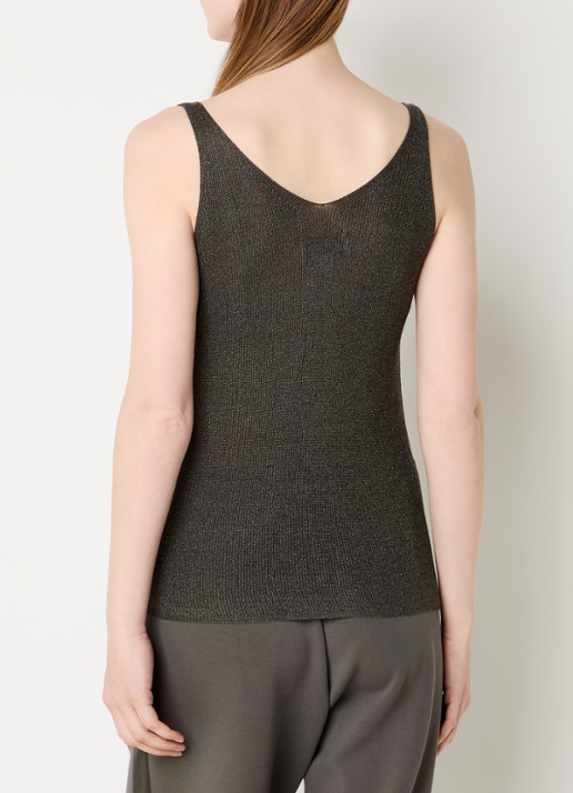 Joseph Ribkoff Grofgebreide tanktop met strass - achterkant 3 groen