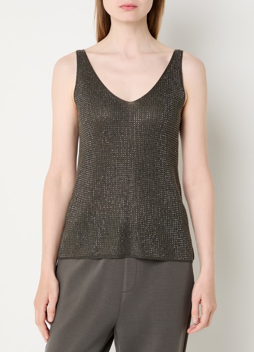 Joseph Ribkoff Grofgebreide tanktop met strass