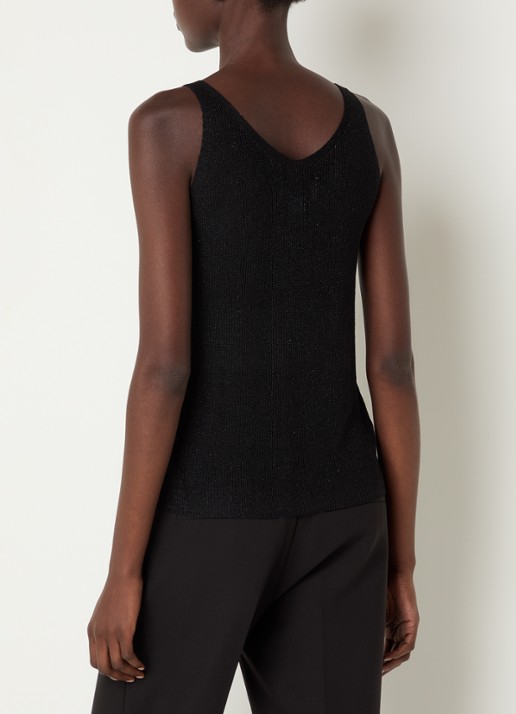 Joseph Ribkoff Grofgebreide tanktop met strass - achterkant zwart