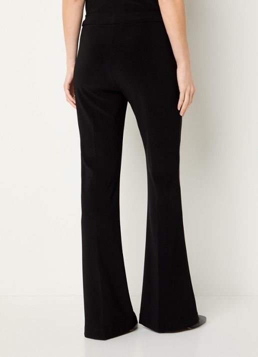 Joseph Ribkoff High waist flared fit pantalon met persplooi - achterkant 4 zwart