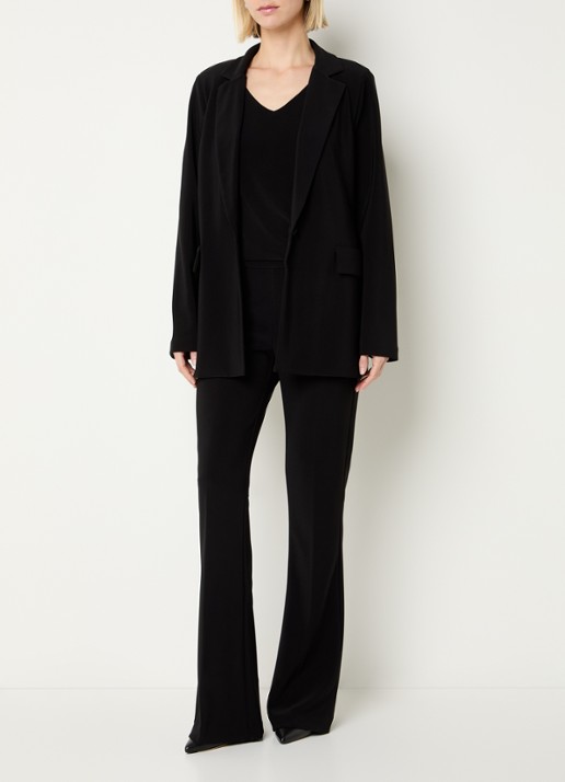 Joseph Ribkoff High waist flared fit pantalon met persplooi - voorkant 3 zwart