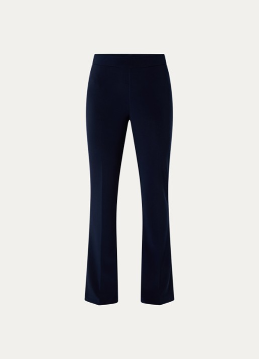 Joseph Ribkoff High waist flared fit pantalon met persplooi - voorkant donkerblauw