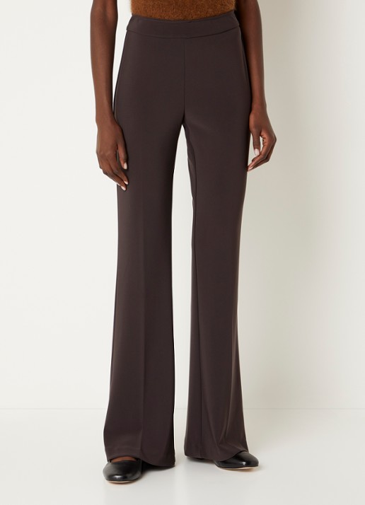 Joseph Ribkoff High waist flared fit pantalon met stretch - detail 3 donkerbruin