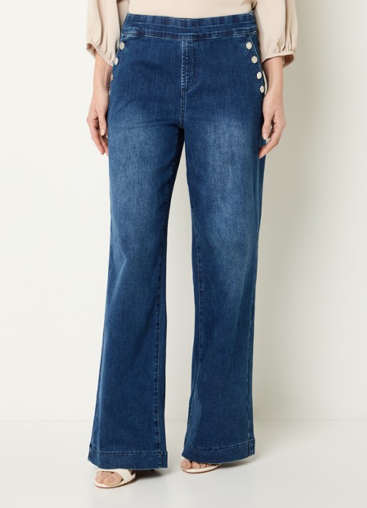 Joseph Ribkoff High waist flared jeans met donkere wassing