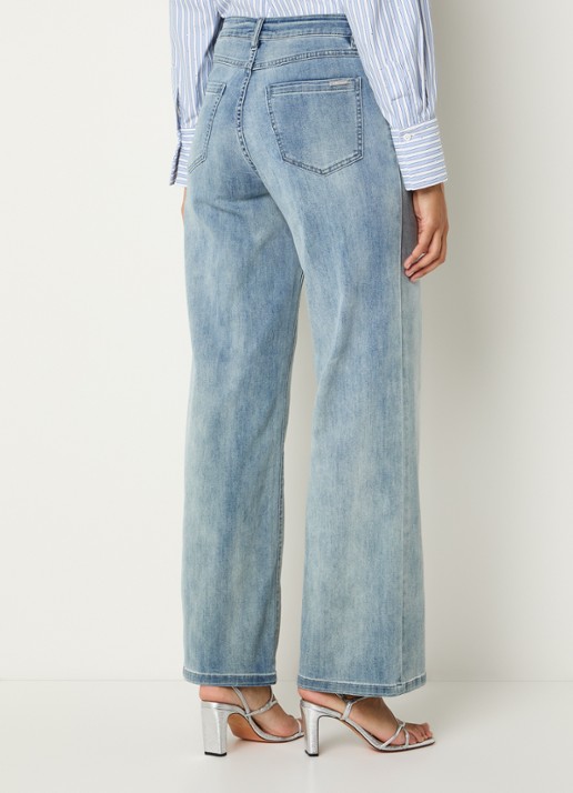Joseph Ribkoff High waist loose fit jeans met lichte wassing - achterkant 5 indigo