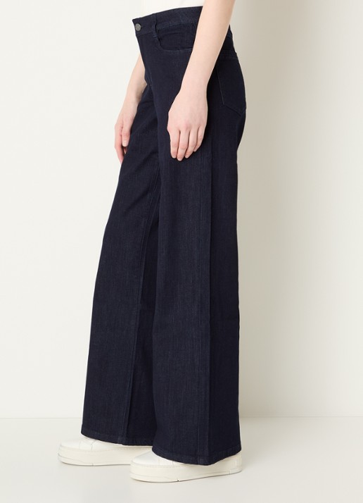 Joseph Ribkoff High waist loose fit jeans met lichte wassing - detail 5 donkerblauw