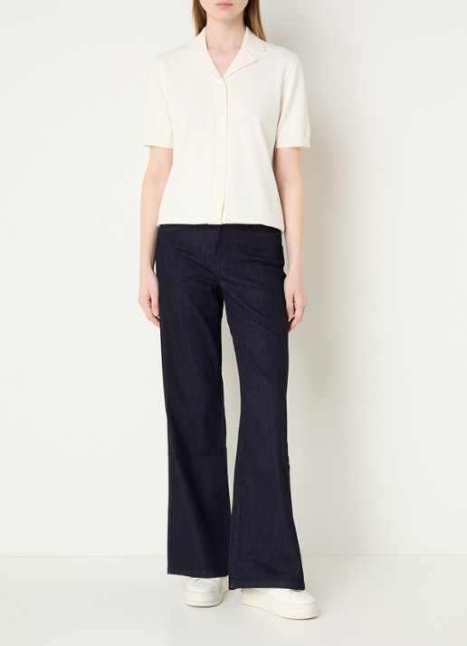 Joseph Ribkoff High waist loose fit jeans met lichte wassing - voorkant 2 donkerblauw