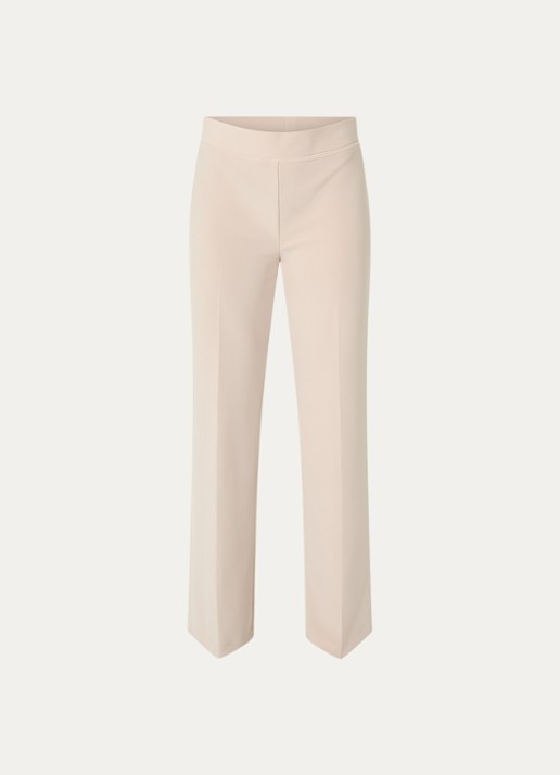 Joseph Ribkoff High waist straight fit pantalon met persplooi - voorkant 2 creme