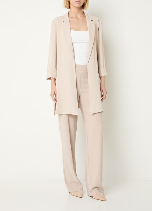 Joseph Ribkoff High waist straight fit pantalon met persplooi - voorkant 3 creme