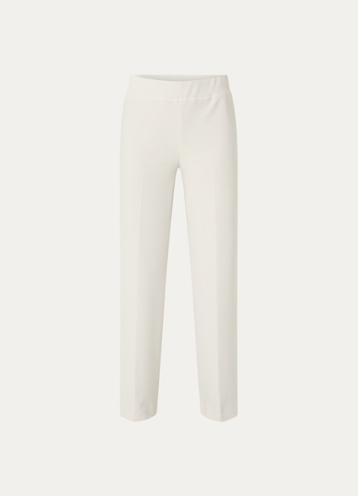 Joseph Ribkoff High waist straight fit pantalon met persplooi - voorkant 2 creme