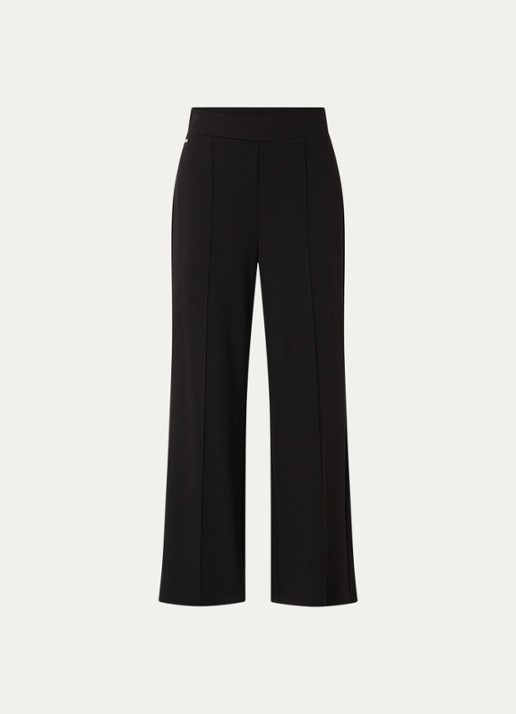 Joseph Ribkoff High waist wide fit pantalon met stretch - voorkant zwart