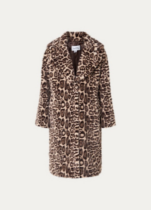 Joseph Ribkoff Jas met dierenprint en steekzakken - voorkant beige