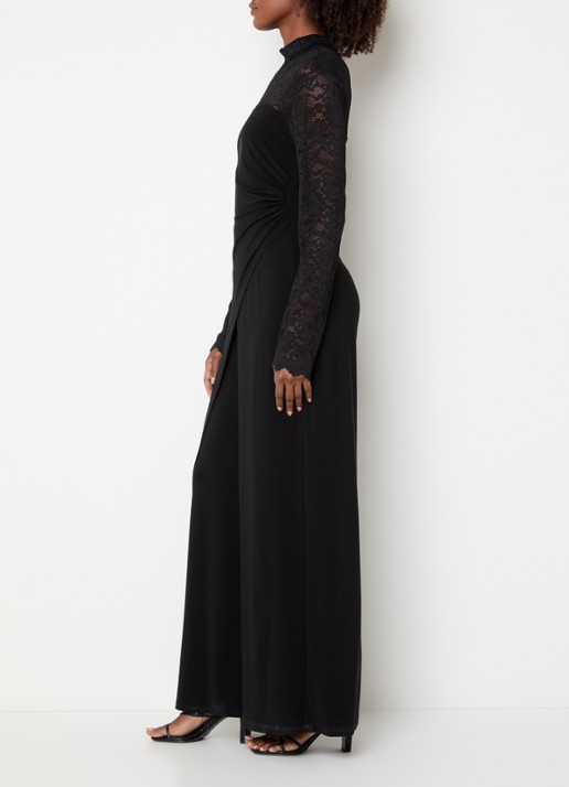 Joseph Ribkoff Jumpsuit met details van kant - voorkant 4 zwart