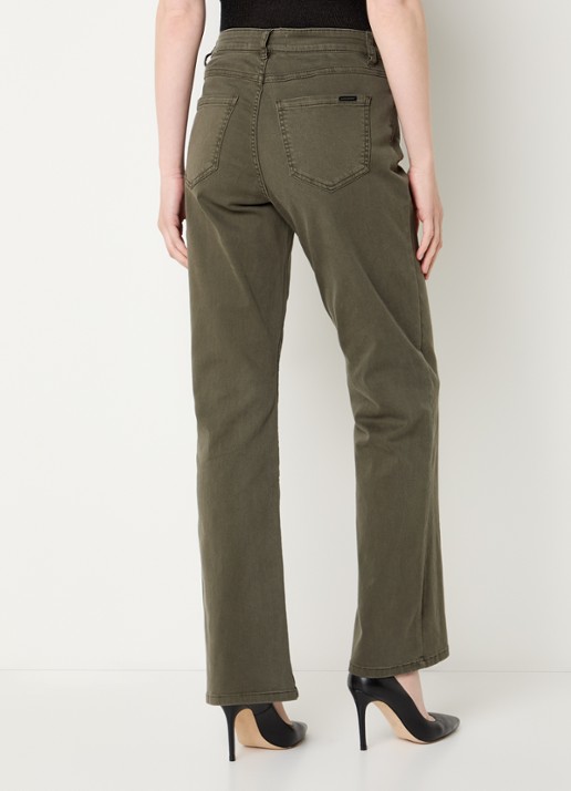 Joseph Ribkoff Low waist skinny fit jeans met gekleurde wassing - achterkant 5 olijfgroen