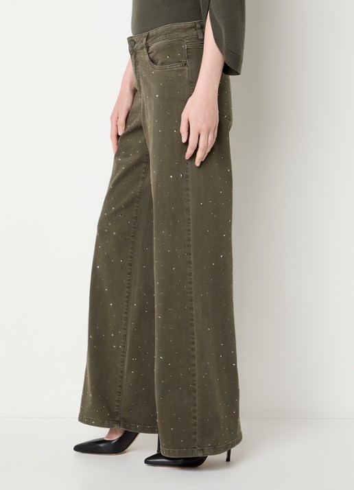 Joseph Ribkoff Low waist straight fit jeans met gekleurde wassing - detail 2 olijfgroen