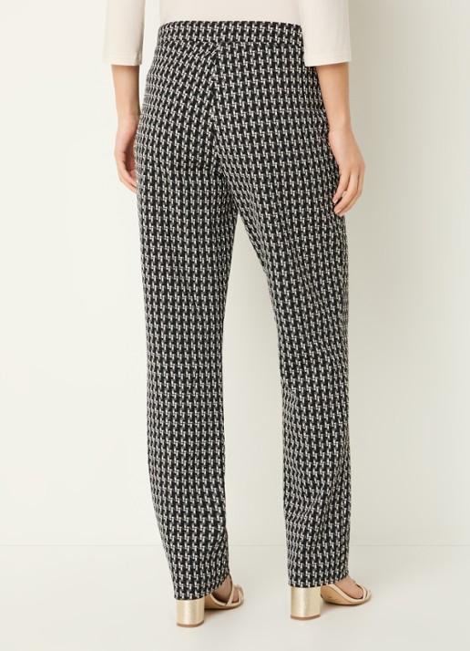 Joseph Ribkoff Low waist tapered fit broek met print - achterkant 4 zwart