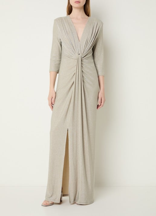 Joseph Ribkoff Maxi jurk met plooidetail en lurex