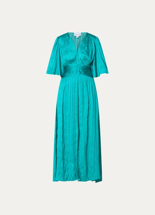 Joseph Ribkoff Maxi tuniekjurk met V-hals - voorkant turquoise