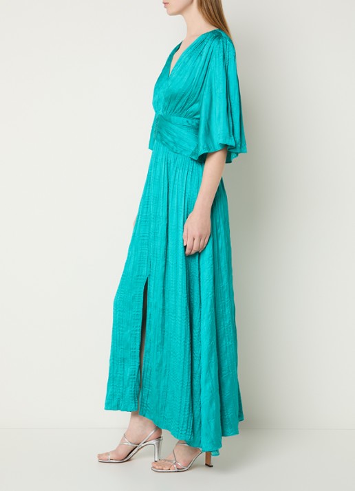 Joseph Ribkoff Maxi tuniekjurk met V-hals - voorkant 2 turquoise