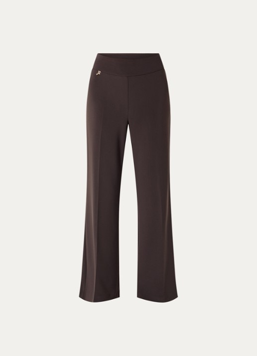 Joseph Ribkoff Mid waist flared fit broek met stretch - voorkant donkerbruin