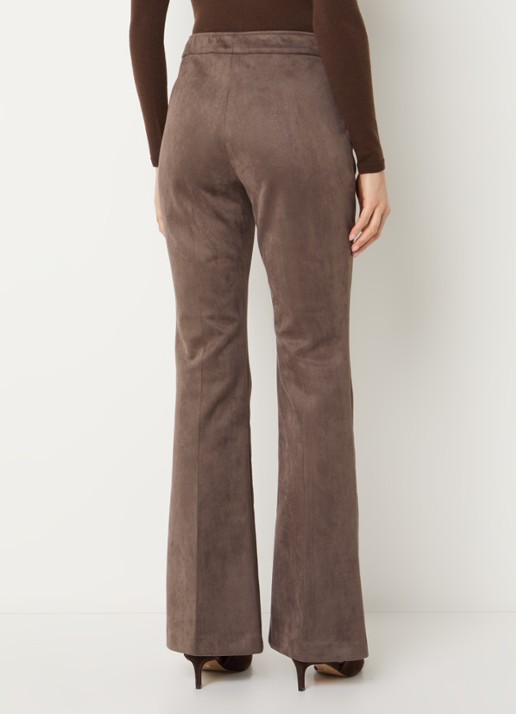 Joseph Ribkoff Mid waist flared fit broek van fluweel - achterkant bruin