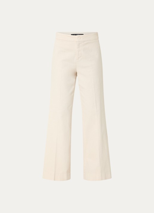 Joseph Ribkoff Mid waist flared jeans met gekleurde wassing - voorkant 2 creme