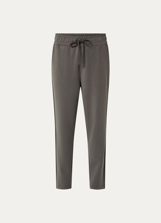 Joseph Ribkoff Mid waist slim fit joggingbroek met steekzakken - voorkant olijfgroen