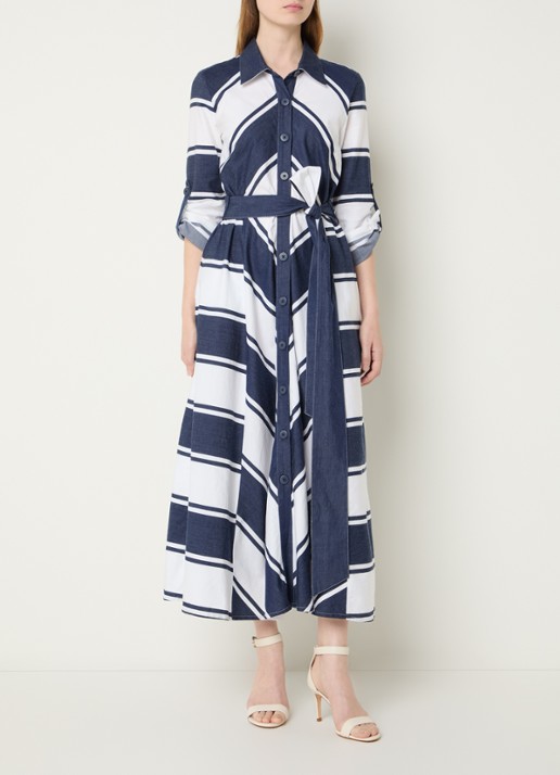 Joseph Ribkoff Midi blousejurk met strikceintuur en print