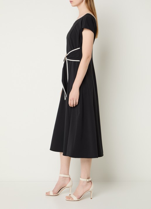 Joseph Ribkoff Midi jurk met boothals en ceintuur