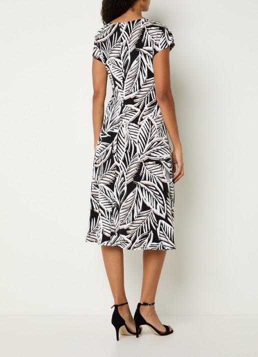 Joseph Ribkoff Midi jurk met print - achterkant 4 wit