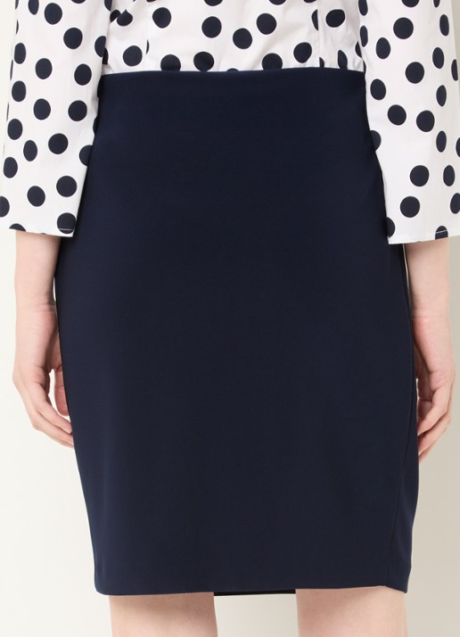Joseph Ribkoff Midi kokerrok met stretch - achterkant 2 donkerblauw