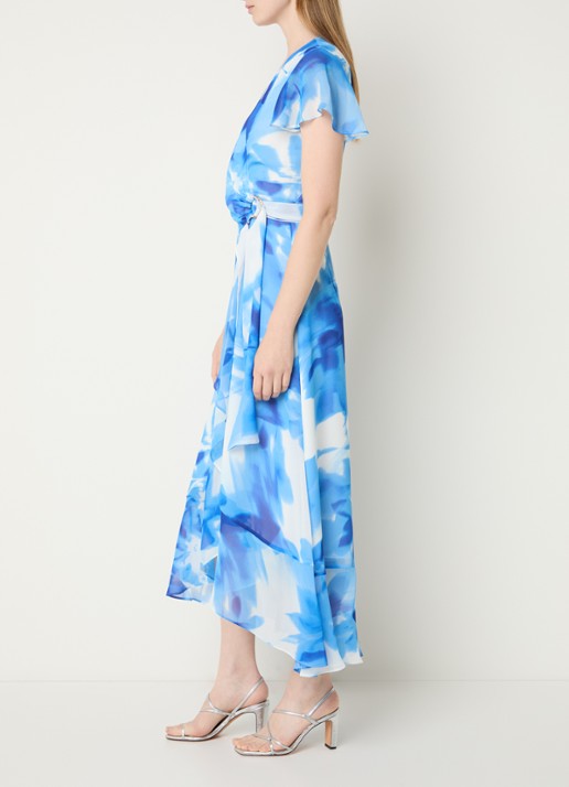 Joseph Ribkoff Midi tuniekjurk met print - voorkant 4 donkerblauw