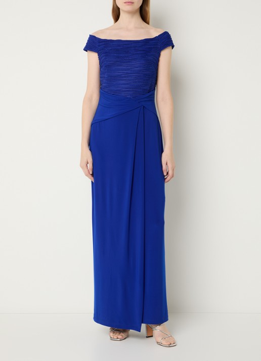 Joseph Ribkoff Off shoulder maxi jurk met lurex