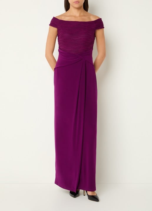 Joseph Ribkoff Off shoulder maxi jurk met lurex