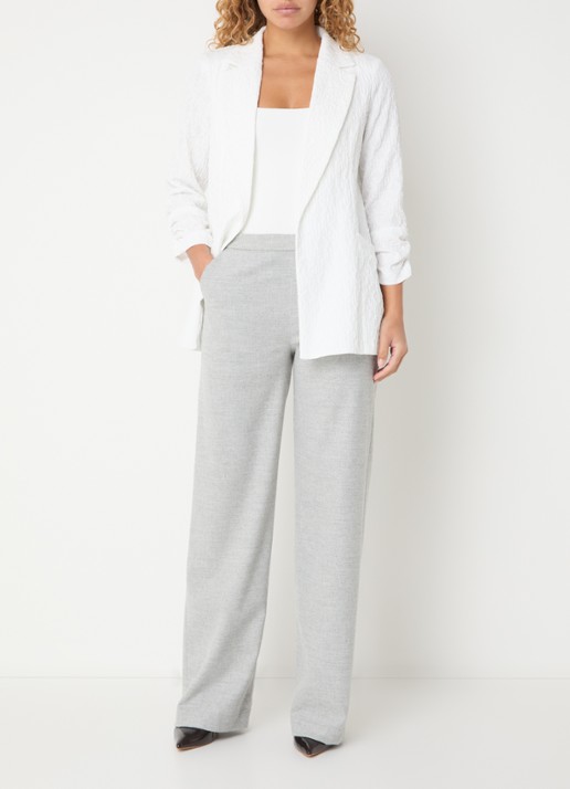 Joseph Ribkoff Oversized blazer met structuur - voorkant 2 wit
